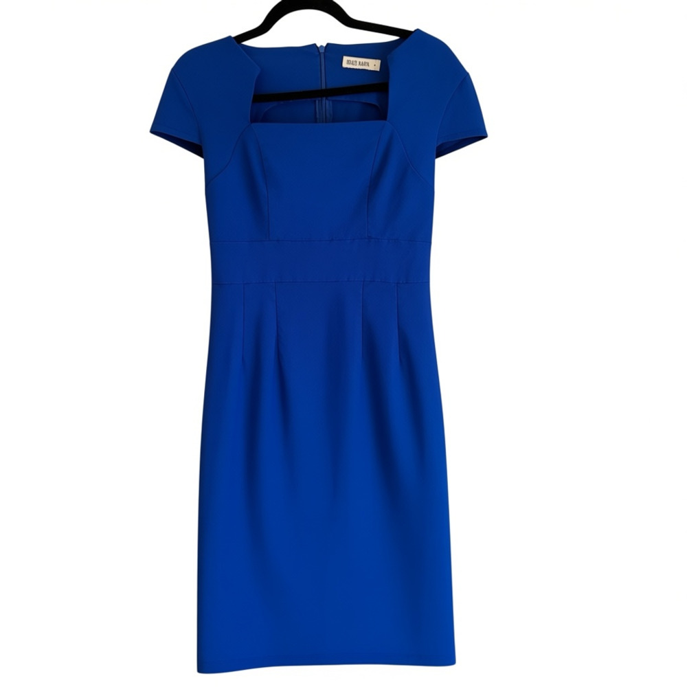 Grace Karin Royal Blue Square Neck Short Sleeve Sheath Pencil Dress